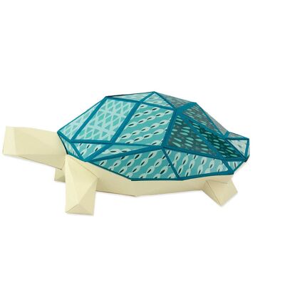 Tortuga de papel 3D azul/Pegatinas