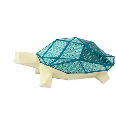 Blaue 3D-Papierschildkröte/Aufkleber