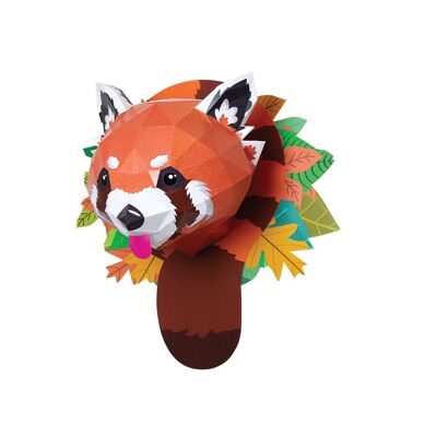 Panda rojo de papel 3D