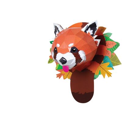 Panda rosso di carta 3D