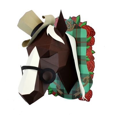 Paper horse Brown card background