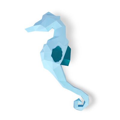 Blue 3D Paper Seahorse