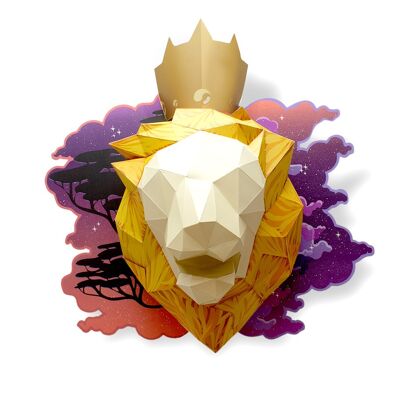 Sfondo di carta stellata leone di carta