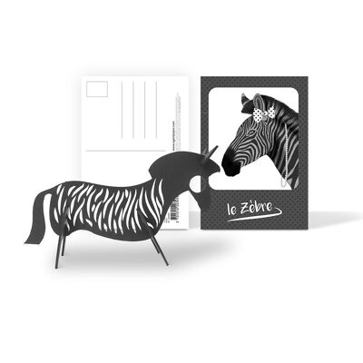 Tierbrei-Postkarte Zebra