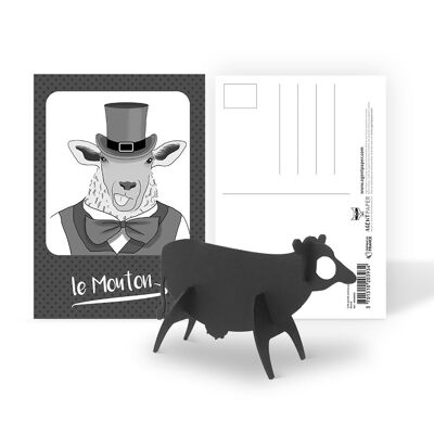 Postkarte Tiere Zellstoff Schaf