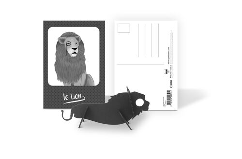 Carte postale animaux pulp Lion