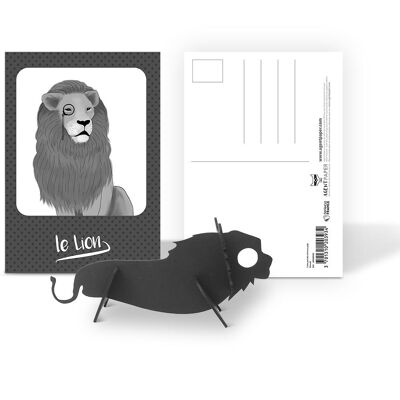 Animal pulp postcard Lion