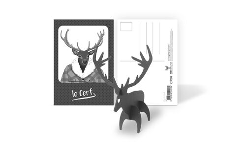 Carte postale animaux pulp Cerf