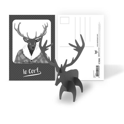 Deer pulp animal postcard