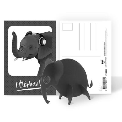 Elefantenzellstoff-Tierpostkarte