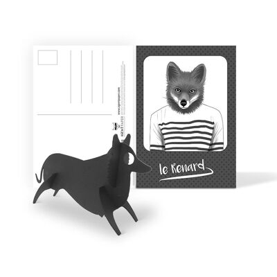 Carte postale animaux pulp Renard