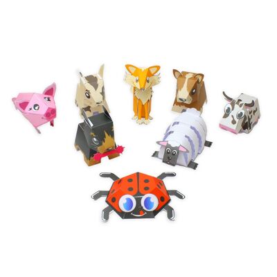 Kit 8 paper toys Dogs & Cie