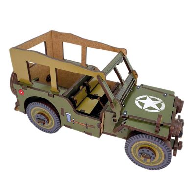 Wooden Trophy Military Car