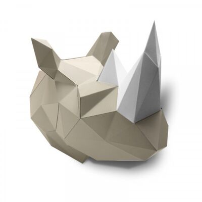 3D-Papier Nashorn grau
