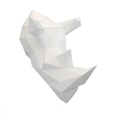 3D Papier Nashorn weiß