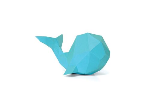 Baleine en papier 3d BLEU