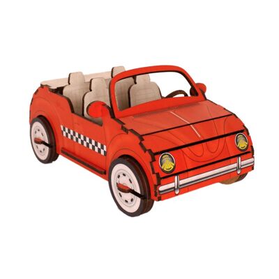 Wooden trophy Red convertible car