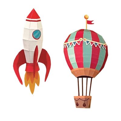 Easy Peasy Rocket & Hot Air Balloon Trophy