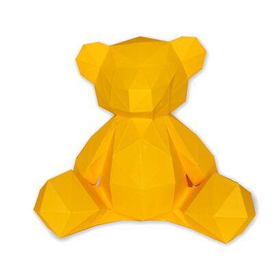 Gelber 3D-Bär aus Papier