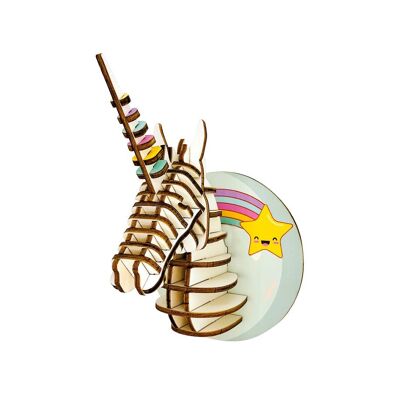 Trophée en bois licorne de la lune