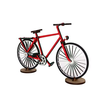 bicicleta de madera roja