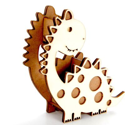 barattolo di dinosauro in legno