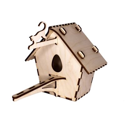 Cat wooden birdhouse