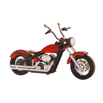 motocicleta de madera roja