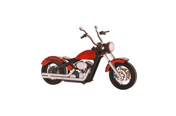 Motocyclette en bois rouge 1