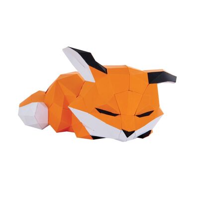 Little fox lying in 3D paper