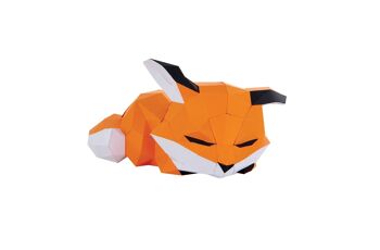 Petit renard couché en papier 3D 1