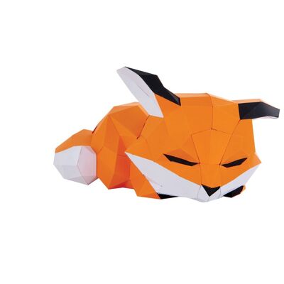 Little fox lying in 3D paper