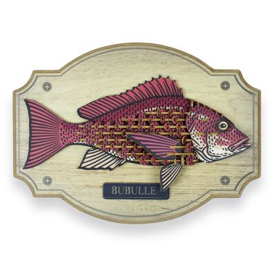 Trophée en bois Poisson Bubulle