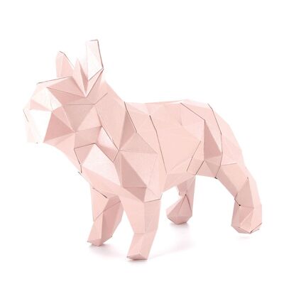 3D paper bulldog Rose irrise