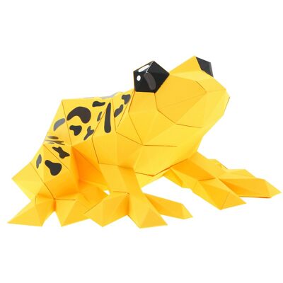 Rana de papel 3D amarilla