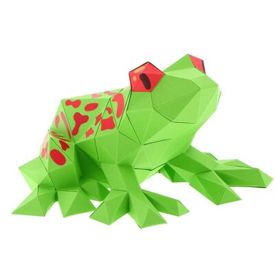 Grenouille en papier 3D Verte