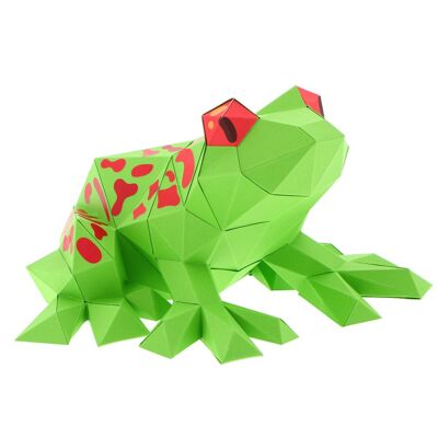 Grüner 3D-Papierfrosch