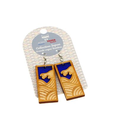 Japan Great Wave Bamboo Collection Ohrringe