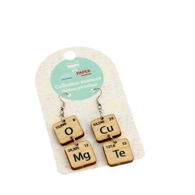 Boucles d'oreilles Collection Sciences Tableau periodique