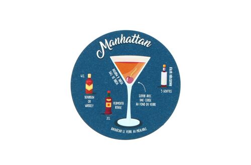 Sous Verres Carton Cocktails Manhattan