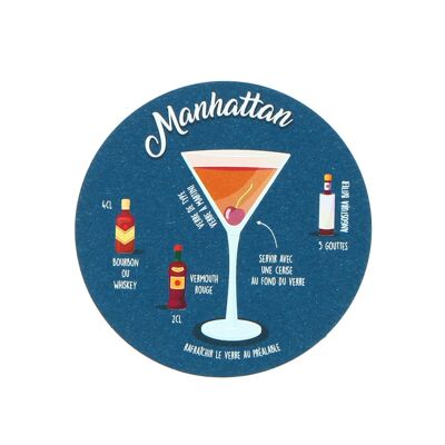 Manhattan-Cocktail-Untersetzer aus Pappe