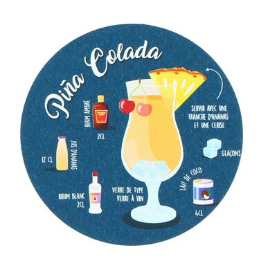 Pina Colada Cocktail Cardboard Coasters