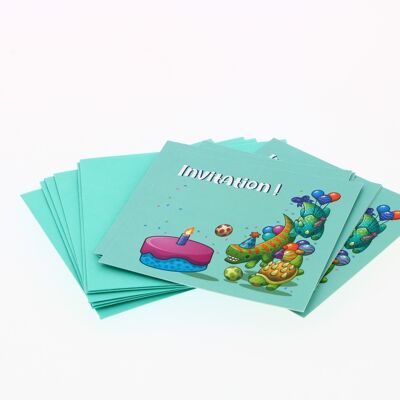 Cartons d'invitation anniversaire enfants Dinos