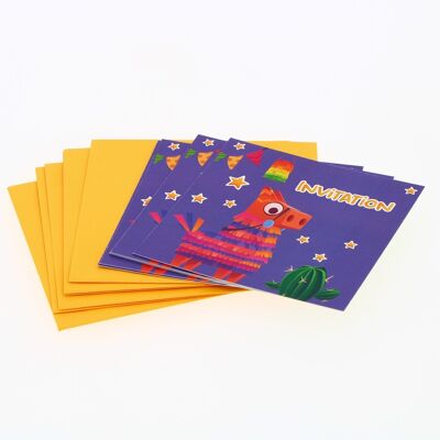 Tarjetas de invitación de cumpleaños para niños con piñata