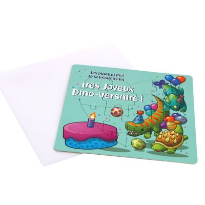 Dino kids birthday card