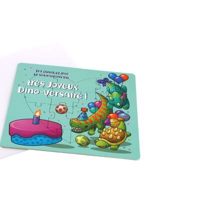 Dino kids birthday card