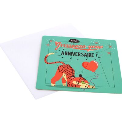 Carte anniversaire enfants Tigre