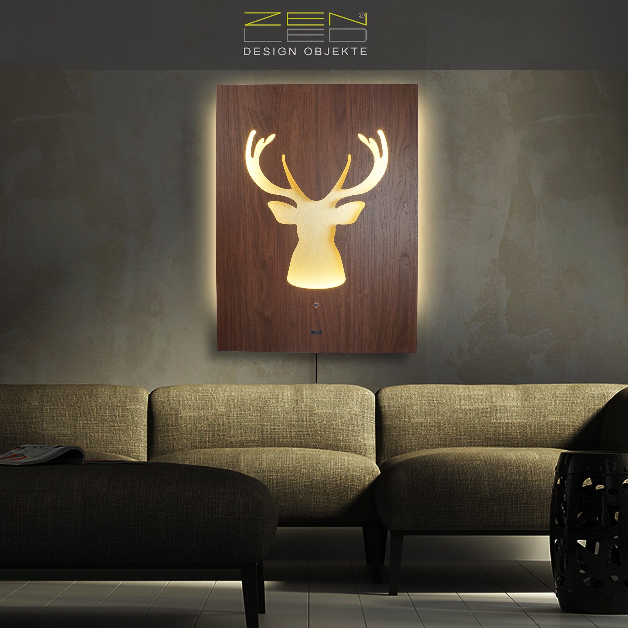 Light up deer on sale head wall art