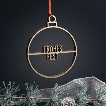 Boule de Noël avec "Frohes Fest" - Gr. S