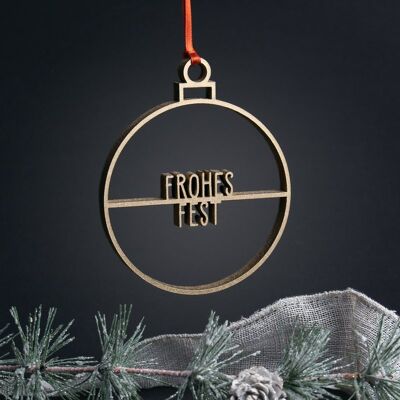 Pallina di Natale con "Frohes Fest" - Gr. S
